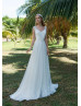 Beaded Ivory Tulle Chic Wedding Dress